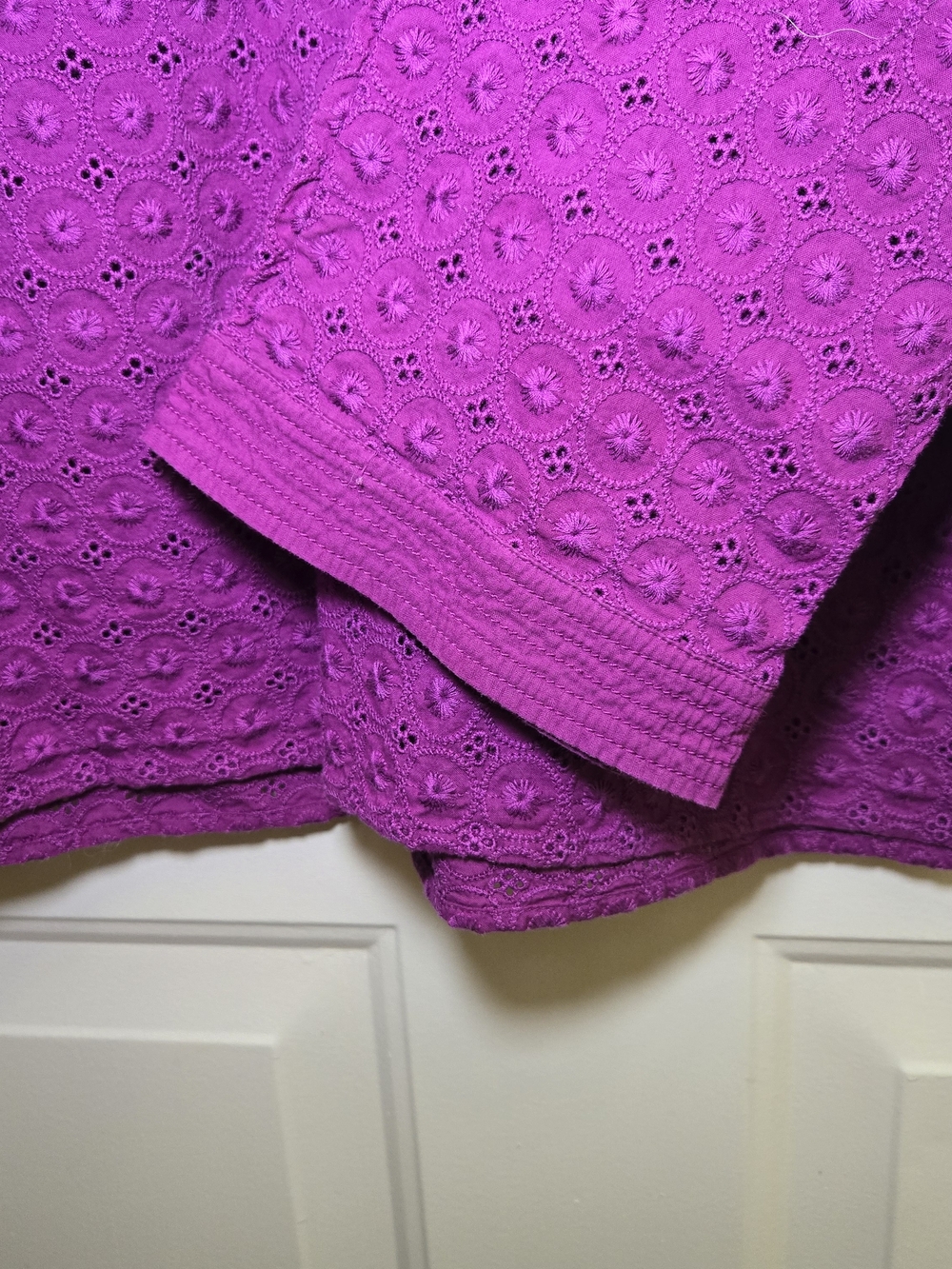 Charter Club Eyelet Knit Tunic - Vibrant Magenta - Picture 5 of 9